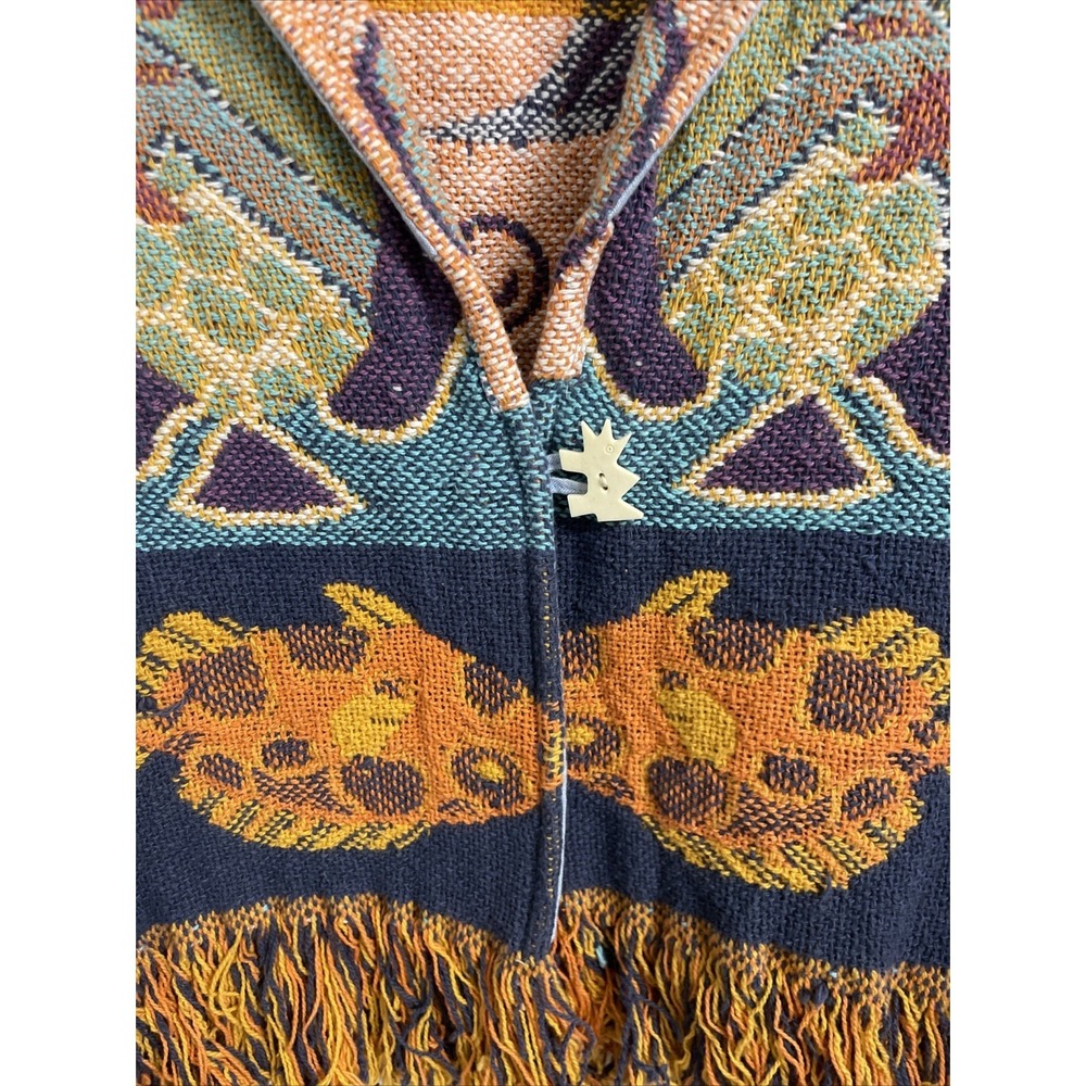 Vintage Sandy Starkman Tropical Fish Fringed Quilt‎ Blazer Size Large - Picture 4 of 5